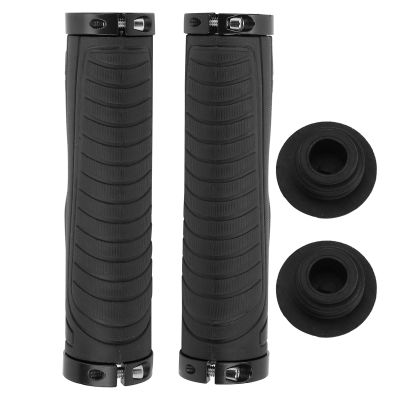 1 Pair Bikes Hand Bar End Grips, 5 2x1 3x1 7in Bikes Handlebar Grips, Avoid Slip and Double Lock Mountain Bikes Handle Bar Grips, Bikes Handlebar Grips for 22mm Handlebar(Black)