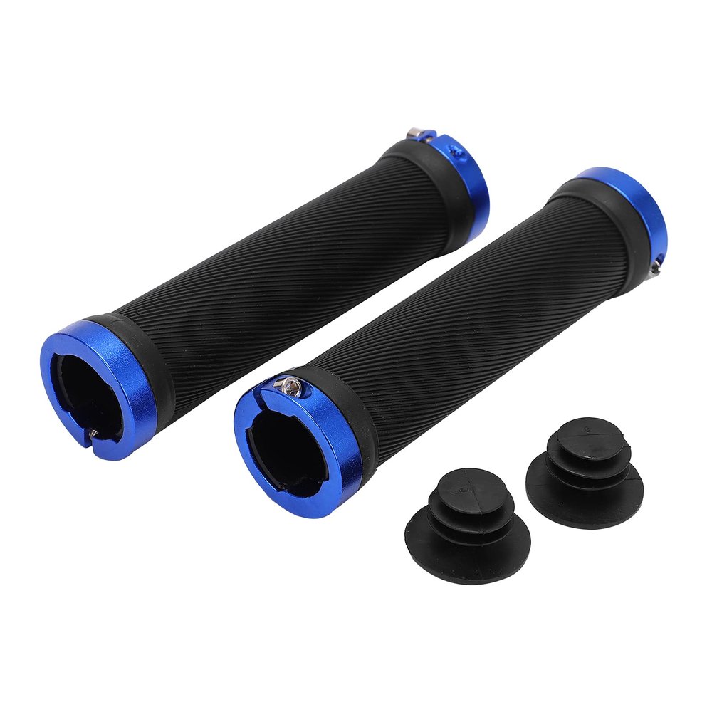 2PCS Mountain Bikes Handlebar Grips, Soft Rubber Bikes Handlebar Grips, Avoid Skid and Wearproof Mountain Bikes Handle Bar Grips, Bikes Hand Bar End Grips for Cycling(Blue)