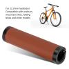 1 Pair Bikes Handle Grips, Shockproof and Avoid Slip Bikes Hand Bar End Grips with End Cover, Soft Fiber Leather Bikes Handlebar Grips, Bikes Handle Bar Grips for Mountain Folding Bikes(Brown) view 2
