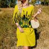 Fattyeery Elegant Casual Long Dress Jamaica Flag Girls Summer Sunshine Beach Skirts for Womens M view 2