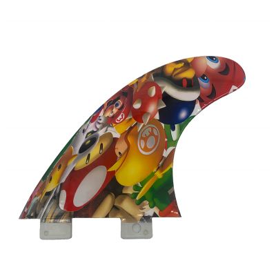 bohally High Performance Surfboard Fins G5 Series  Thruster/Tri Fin Set (3 Fins), G5 Fin Size M  Colorful Image (Type 1 M)