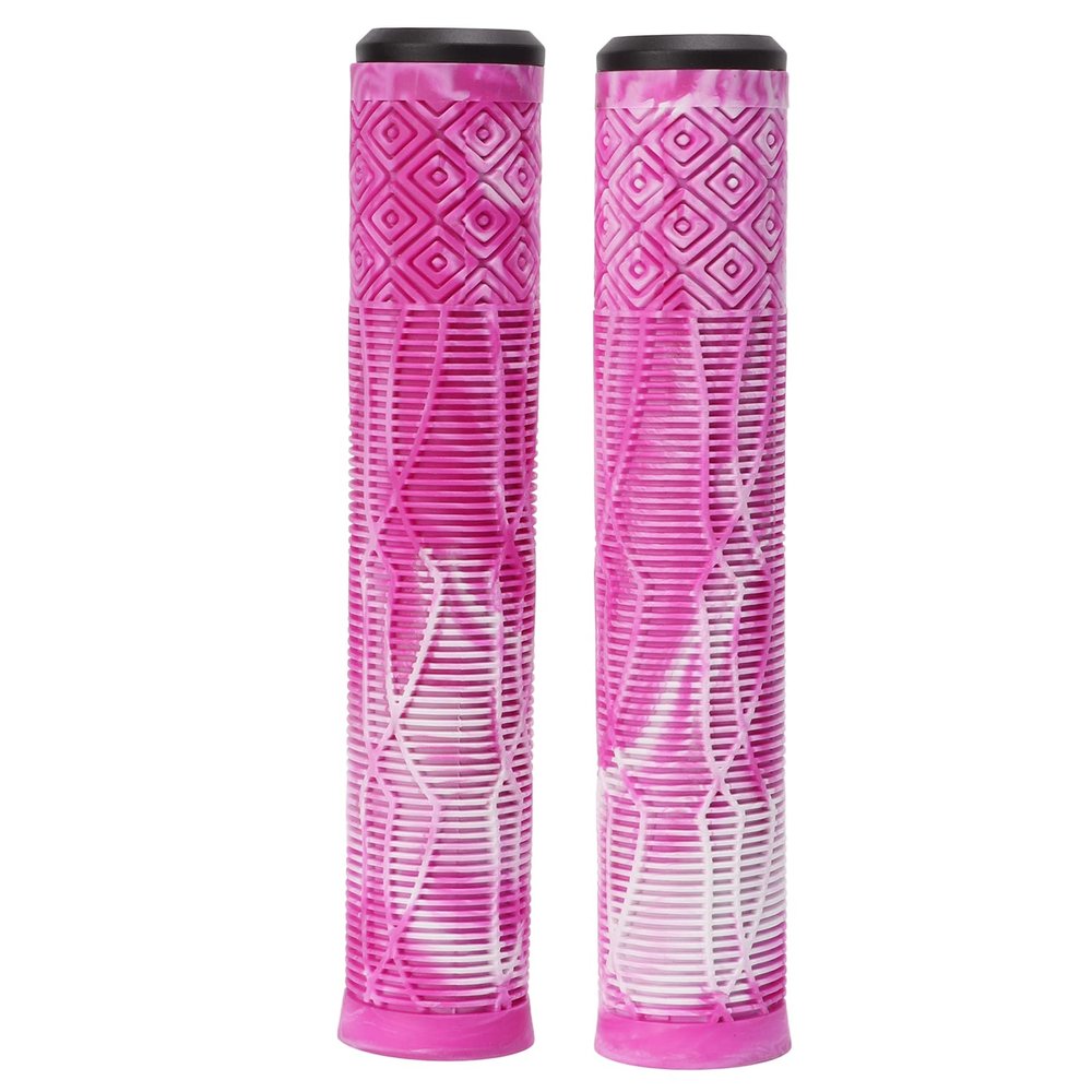 2PCS Bikes Handle Grips, Soft TPE Rubber Bikes Handlebar Grips, Avoid Slip Bikes Hand Bar End Grips with Lock Bar End, Mountain Bikes Handle Bar Grips for 23mm Handlebar(Pink)