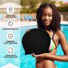 Extra Large Swimming Cap for Long Hair - Swim Cap for Braids and Dreadlocks, Weaves, Hair Extensions, Curls & Afros - Swimming Hat Women & Men - Silicone Adult Swimming CapBlack view 3