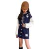 Children Kids Toddler Girls Long Sleeve Patchwork Baseball Coat Jacket Outer Patchwork Skirt Toddler (Navy, 9-12 Years) view 1