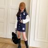 Children Kids Toddler Girls Long Sleeve Patchwork Baseball Coat Jacket Outer Patchwork Skirt Toddler (Navy, 9-12 Years) view 2
