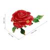 Rose Trinket Box, Delicate Red Rose Enameled with Rhinestones Hinged Small Trinket Box Decorative Jewelry Box with Rhinestones Delicate Gift Display Ornament view 3