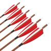 ZSHJGJR 31" Archery Carbon Arrows Spine 340 400 500 600 Hunting Arrows with Removable Tips Natural Feather Targeting Arrows for Compound & Recurve & Traditional Bow 6/12pcs (6, Red, Spine 600) view 2
