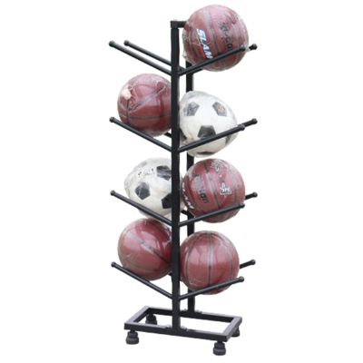 Bsetain Ball Storage Rack Organizer Double-Sided Ball Storage Rack for Home Office Store, Sports Equipment Organizer for Basketball/Football/Badminton Racket, Holds 8 Balls