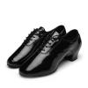 Shoes Boys Modern Dance Shoes Prom Ballroom Latin Dance Shoes Solid Color Lace Up Leather Shoes Girl Dress (Black, 28) view 2