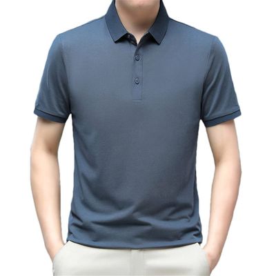 Dninmim Men Polo Shirt Cotton Short Sleeve Solid Summer Loose Business Male Polo Shirt Tees
