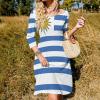 Fattyeery Elegant Casual Long Dress Uruguay Flag Girls Summer Sunshine Beach Skirts for Womens 2XL view 2