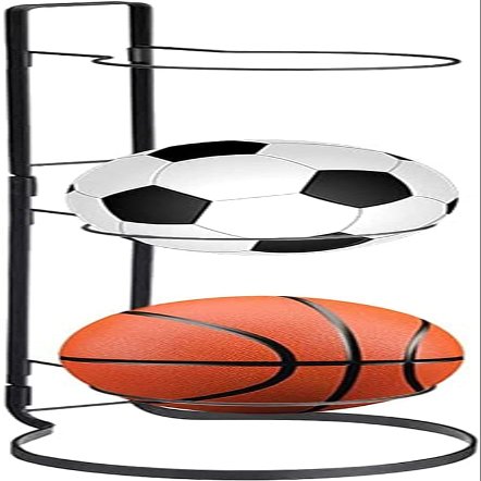 Katzowen Sports Ball Storage Rack Basketball Storage Rack, 3 Tier Standing Ball Storage Holder, Freestanding Garage Sport Equipment Organizer, Indoor Removable Vertical Display Stand