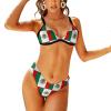 Adugen Origei Bikini Sets Mexican Flag Women's Swimwear Cute Bathing Suit Ruched High Cut Swimsuit Summer S view 1