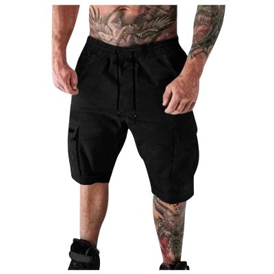 RTRDE Mens Shorts Casual, Men's Cargo Shorts Big and Tall Shorts Hiking Clothes for Men Shorts Summer Casual Outdoors Patchwork Pockets Overalls Sport Tooling Shorts Pants Shorts Short (4XL, Black)