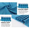 immoono 10 Pack Cooling Towels Bulk Microfiber Ice Towel Quick Dry Breathable Chilly Sweat Towel Stay Cool Towel for Neck Face Yoga Gym Workout Running Pilates Beach with Carabin Bag, 40x12'', Blue view 3
