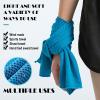 immoono 10 Pack Cooling Towels Bulk Microfiber Ice Towel Quick Dry Breathable Chilly Sweat Towel Stay Cool Towel for Neck Face Yoga Gym Workout Running Pilates Beach with Carabin Bag, 40x12'', Blue view 4