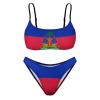 Adugen Origei Bikini Haiti Flag Bathing Suit Women's Swimwear Bikini Swimwear Tummy Control Swimsuits L view 4