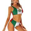 Adugen Origei Mexican Flag Women's Bikini Swimming Costume Triangle Bathing Swimsuit Beach Party S view 1