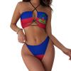 Adugen Origei Bikini Sets Haiti Flag Women's Swimwear Cute Bathing Suit Ruched High Cut Swimsuit Summer XL view 1
