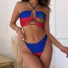Adugen Origei Bikini Sets Haiti Flag Women's Swimwear Cute Bathing Suit Ruched High Cut Swimsuit Summer XL view 2