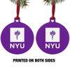 GRAPHICS & MORE New York University Primary Logo Aluminum Holiday Christmas Tree Ornament - 3.0" (7.6 cm) x 3.37" (8.6 cm) view 2