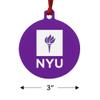 GRAPHICS & MORE New York University Primary Logo Aluminum Holiday Christmas Tree Ornament - 3.0" (7.6 cm) x 3.37" (8.6 cm) view 3