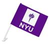 New York University Primary Logo Car Truck Flag with Window Clip On Pole Holder - Left Driver Side view 1