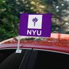 New York University Primary Logo Car Truck Flag with Window Clip On Pole Holder - Left Driver Side view 2