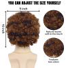 Tembol Disco Wig Men, 6Pcs Set 70s 80s Disco Costume Wig for Men with Glasses, Necklace and Mustache, Short Curly Hair Afro Mens Wig for Hippie Rocker Funny Cosplay Halloween Christmas Party view 2