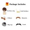 Tembol Disco Wig Men, 6Pcs Set 70s 80s Disco Costume Wig for Men with Glasses, Necklace and Mustache, Short Curly Hair Afro Mens Wig for Hippie Rocker Funny Cosplay Halloween Christmas Party view 4