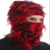 ROXUN Distressed Ski Mask Balaclava, Yeat Shiesty Fluffy Knitted Full Face Mask for Men/Women Red Mixed view 1