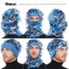 ROXUN Distressed Ski Mask Balaclava, Yeat Shiesty Fluffy Knitted Full Face Mask for Men/Women Blue Mixed view 2
