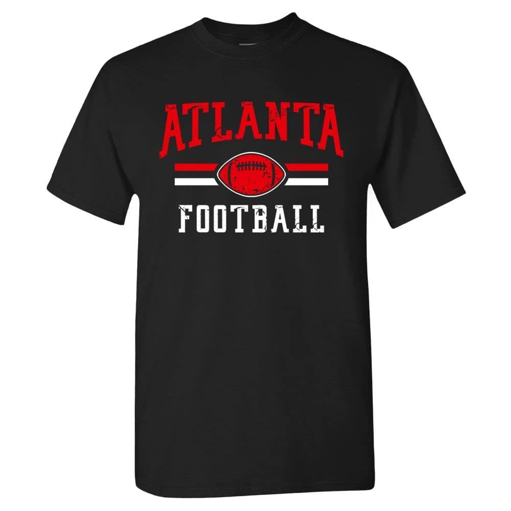 Atlanta Football Men's Vintage Fan T-Shirt (Black T-Shirt, S)