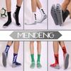 MENDENG Men's Grip Socks - Non Slip Soccer & Hospital Socks, 4 Pack Black & White view 2
