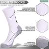 MENDENG Men's Grip Socks - Non Slip Soccer & Hospital Socks, 4 Pack Black & White view 3