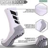MENDENG Men's Grip Socks - Non Slip Soccer & Hospital Socks, 4 Pack Black & White view 4