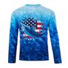 Kobalt1 Boys 2T-18 American Flag Marlin Water Sport Fishing UPF Performance Shirt (Blue, 3T) view 1