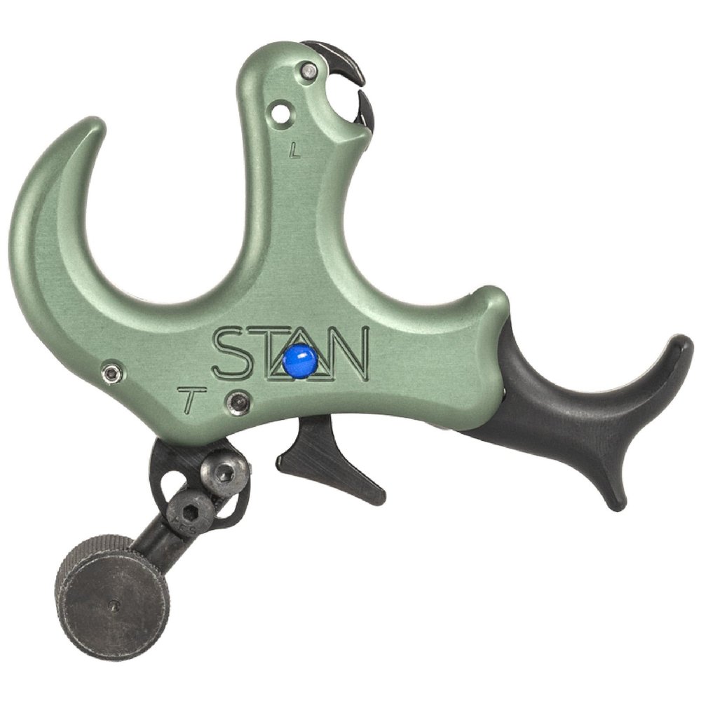 Stan OnneX Thumb Archery Release Modular Trigger Release with Zero Travel, Adjustable Tension, 3 & 4 Finger Options, Open Hook, Trainer Lock, Sage, XL