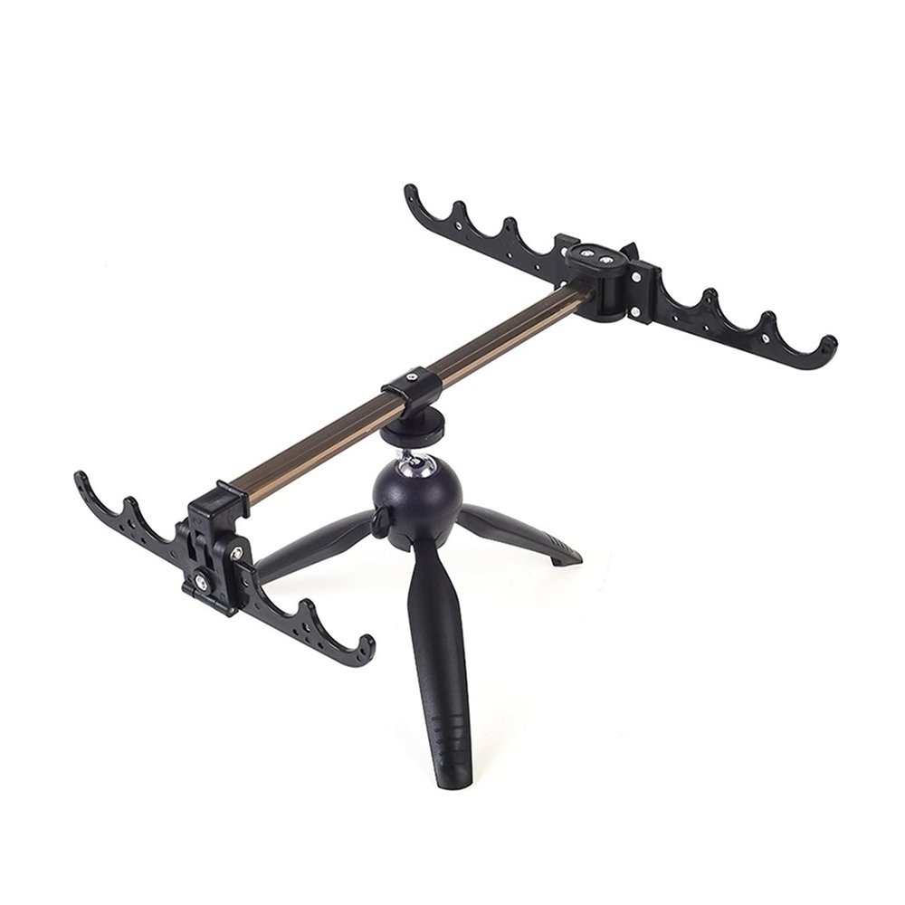 DYPASA Fishing Pole Holder Fishing Rod Rack Fishing Pole Support Holder Camera Tripod Stand Stainless Steel Winter Ice Fish Rod Triangle Fort Bracket Angling Tool Fishing Rod Storage Rack