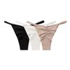 3 Pack Set Women Sexy Ice Silk Panties Low-Rise Temptation Lingerie G String Underwear No Trace Thong Intimates(Beige,S) view 1