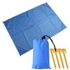 Muka Beach Blanket Portable Compact Lightweight for Outdoor Camping, Picnic, Sunbath Mat w/Fixed Piles and Storage-Blue-A3.3 x 4.6 ft view 1