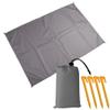 Muka Beach Blanket Portable Compact Lightweight for Outdoor Camping, Picnic, Sunbath Mat w/Fixed Piles and Storage-Grey-A3.3 x 4.6 ft view 1