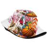 Fashion Basketball Bucket Hat for Women Men Summer Travel Sun Beach Bucket Cap Unisex Outdoor Fisherman Hat view 2