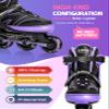 2PM SPORTS Kids Adjustable Inline Skates Ages 4-12, Youth Inlie Skates for Girls Boys 5-8 8-12 with Full Light Up Wheels, Beginner Women Men Adult Skates - Purple Small view 3