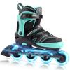 2PM SPORTS Kids Adjustable Inline Skates Ages 4-12, Youth Inlie Skates for Girls Boys 5-8 8-12 with Full Light Up Wheels, Beginner Women Men Adult Skates - Mint Small view 1