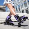 2PM SPORTS Kids Adjustable Inline Skates Ages 4-12, Youth Inlie Skates for Girls Boys 5-8 8-12 with Full Light Up Wheels, Beginner Women Men Adult Skates - Purple Medium view 4
