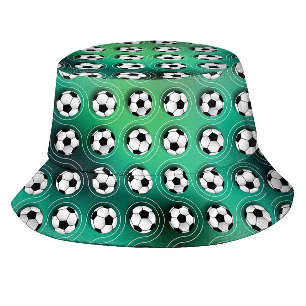Fashion Soccer Bucket Hat Wide Brim Sun Protection Hat Packable Boonie Hats Fishing Hiking Outdoor Hats for Women Men