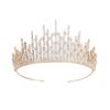 QXMYOO Luxury Crystal CZ Cubic Wedding Tiara Tall Pageant Quinceanera Queen Crown for Women Bride Prom Birthday Costume Bridal Hair Accessories Jewelry (Gold) view 1