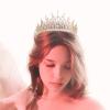 QXMYOO Luxury Crystal CZ Cubic Wedding Tiara Tall Pageant Quinceanera Queen Crown for Women Bride Prom Birthday Costume Bridal Hair Accessories Jewelry (Gold) view 2
