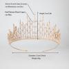 QXMYOO Luxury Crystal CZ Cubic Wedding Tiara Tall Pageant Quinceanera Queen Crown for Women Bride Prom Birthday Costume Bridal Hair Accessories Jewelry (Gold) view 3